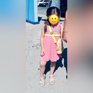 Hanna Banana Little Girl Baby Doll Dress with Embellishment Coral Color size 5